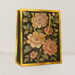 Sacola luxo Floral Dourada
