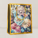 Sacola luxo Floral Peônia azul