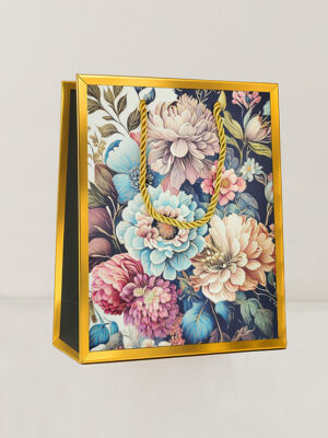 Sacola luxo Floral Peônia azul