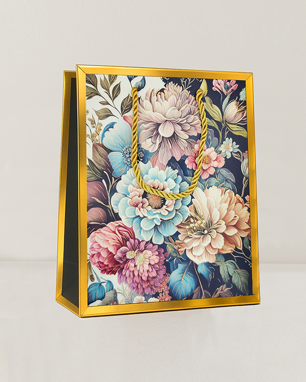 Sacola luxo Floral Peônia azul